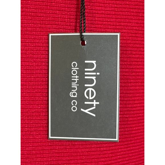 NWT Ninety Clothing Co XL Red Sweater With Gold Button Accents on Left Arm - Picture 3 of 7